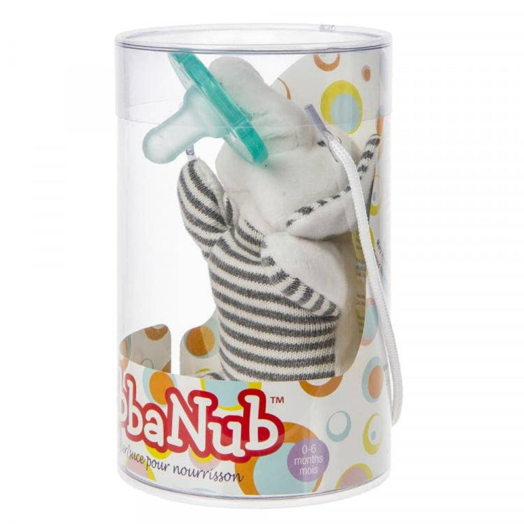 Gray elephant wubbanub in its packaging