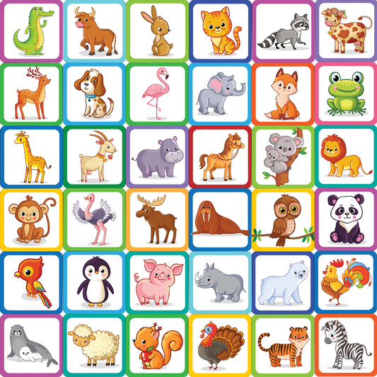 Animals Memory Match Game (Set of 72 cards)