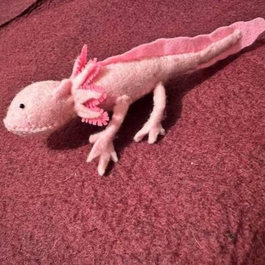 pink axolotl shaped tree ornament