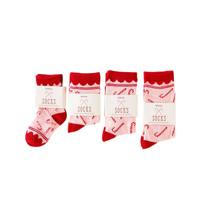 My Mind’s Eye - WHM1052 -  Whimsy Santa Candy Cane Socks