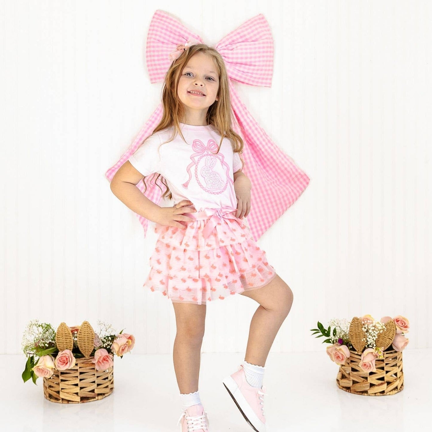 Sweet Wink - Honey Bunny Easter Tulle Bow Headband - Kids Hair Accessory
