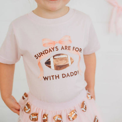 Sweet Wink - Sundays Are For Football With Daddy Short Sleeve T-Shirt -Kids Clothing