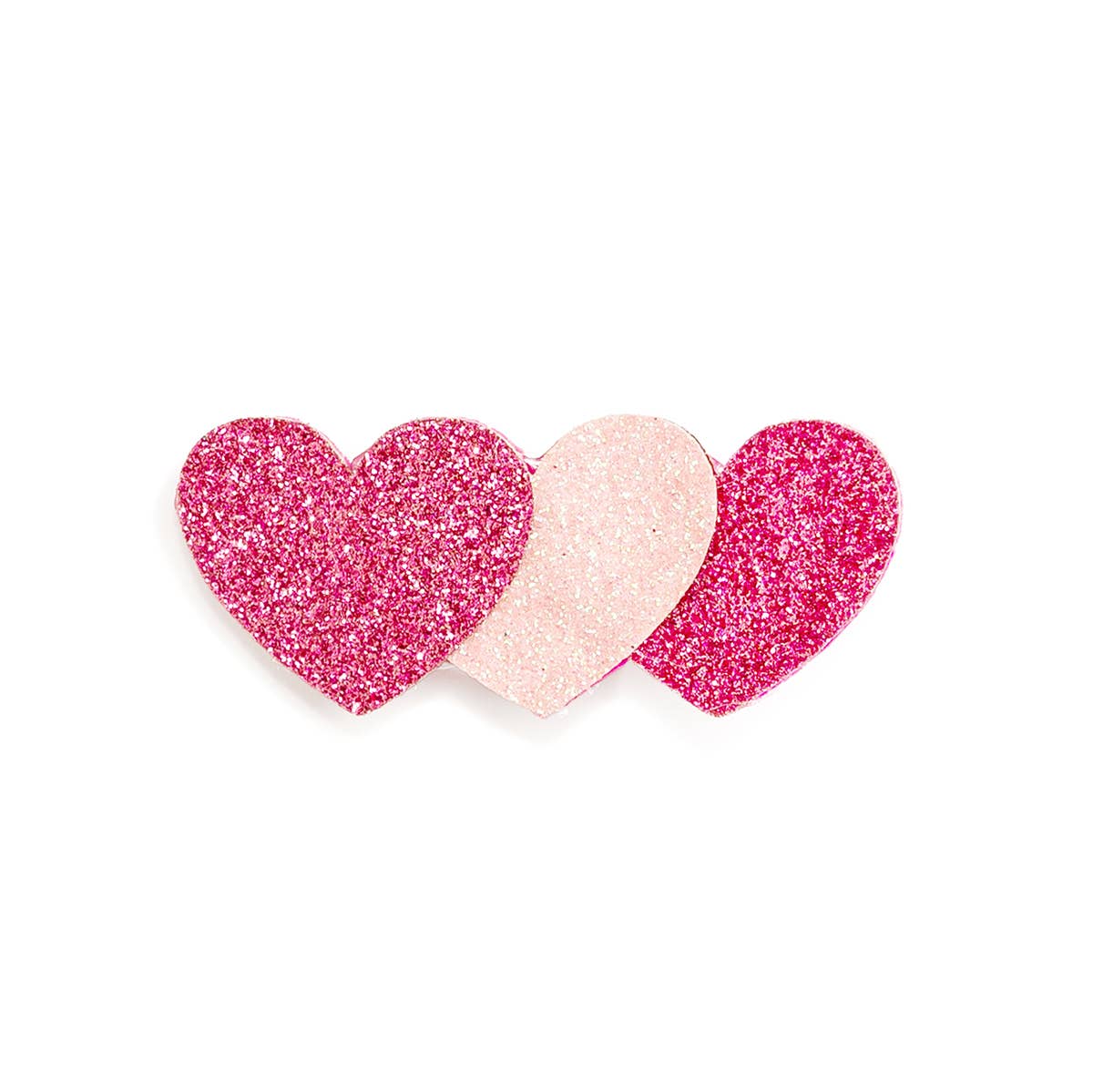 Sweet Wink - Pink Sparkle Hearts Valentine's Day Clip - Hair Accessories