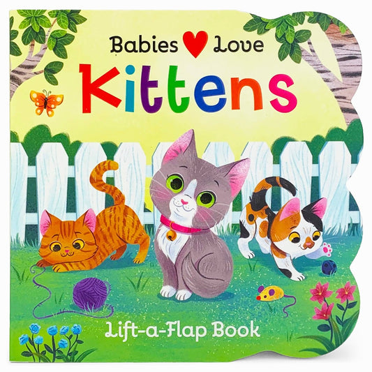 3 cute kittens on cover of interactive board book