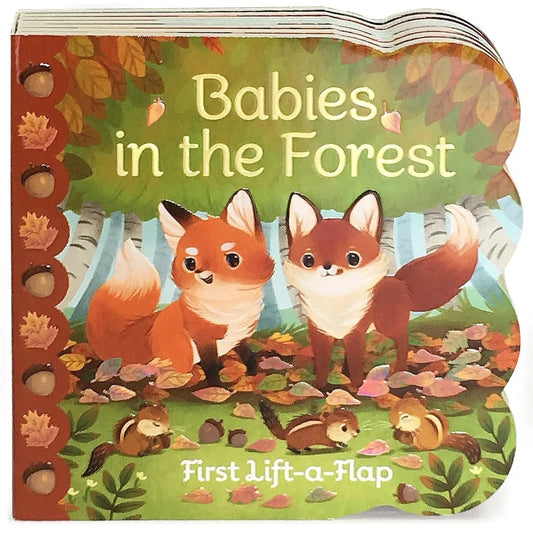 Multi-colored book with foxes and chipmunks in a forest