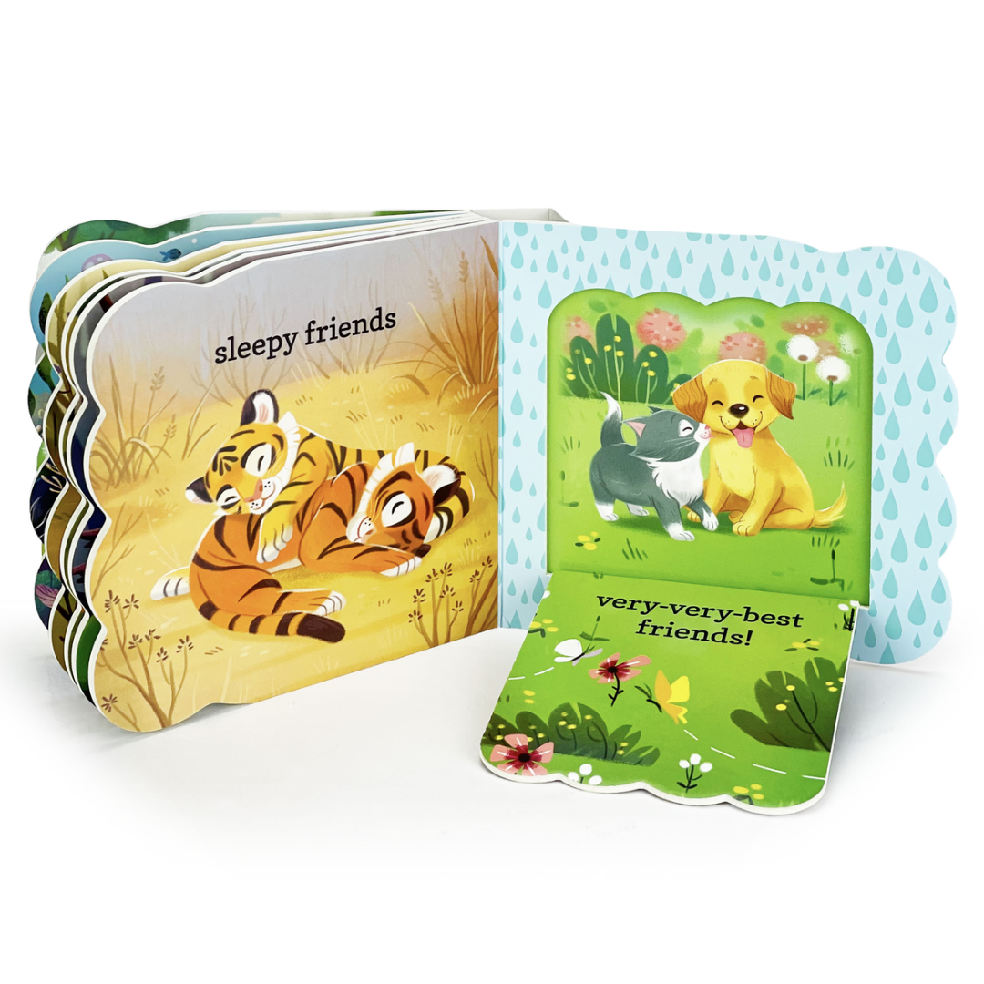 inside of a board book with flaps that open