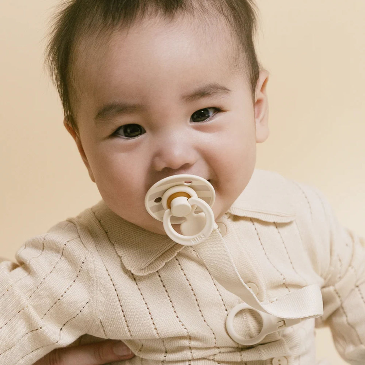 New Pacifier Loops BIBS Colour Pacifier & Loop Clip Gift Set - Ivory - Newborn Gift ...