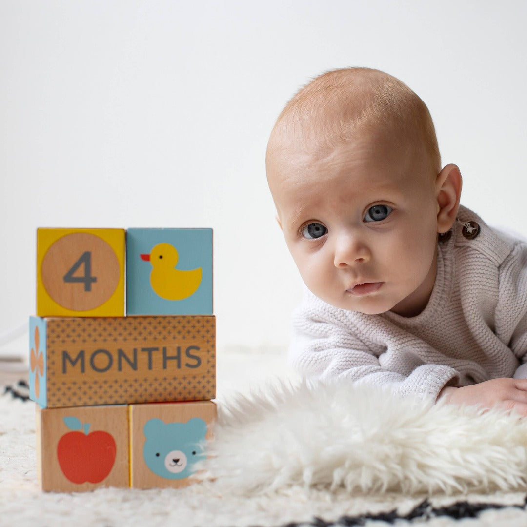 Baby Milestones Photo Keepsakes Wooden Blocks