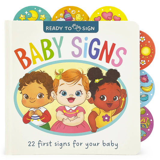 hardcover book that teaches 22 first signs to your baby