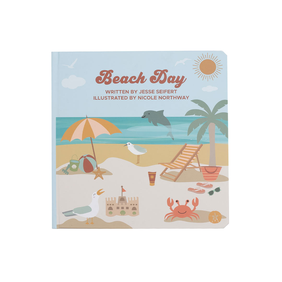 the book "beach day" written by Jessie Seifert, illustrated by Nicole Northway.