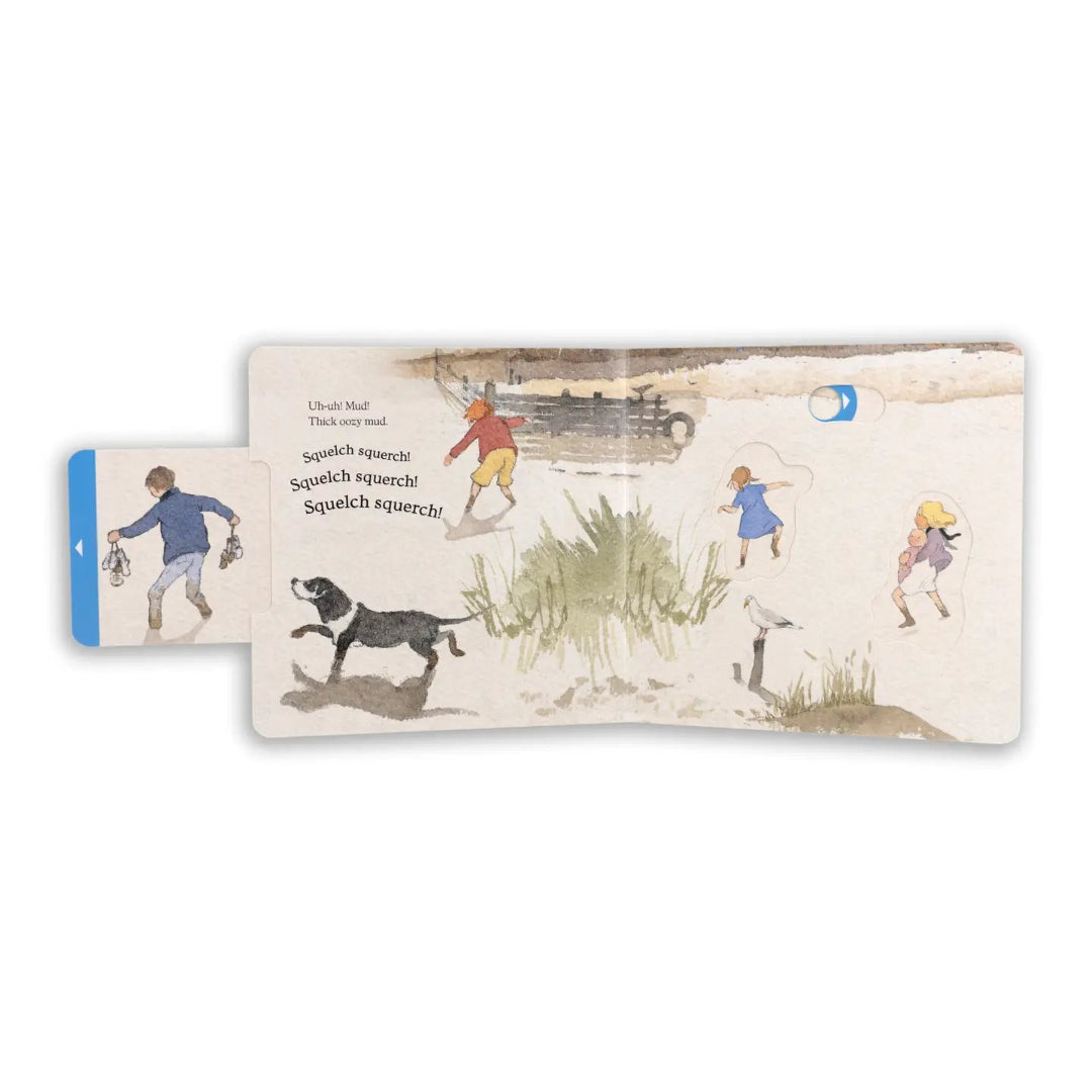 inside pages of the book "we're going on a bear hunt"