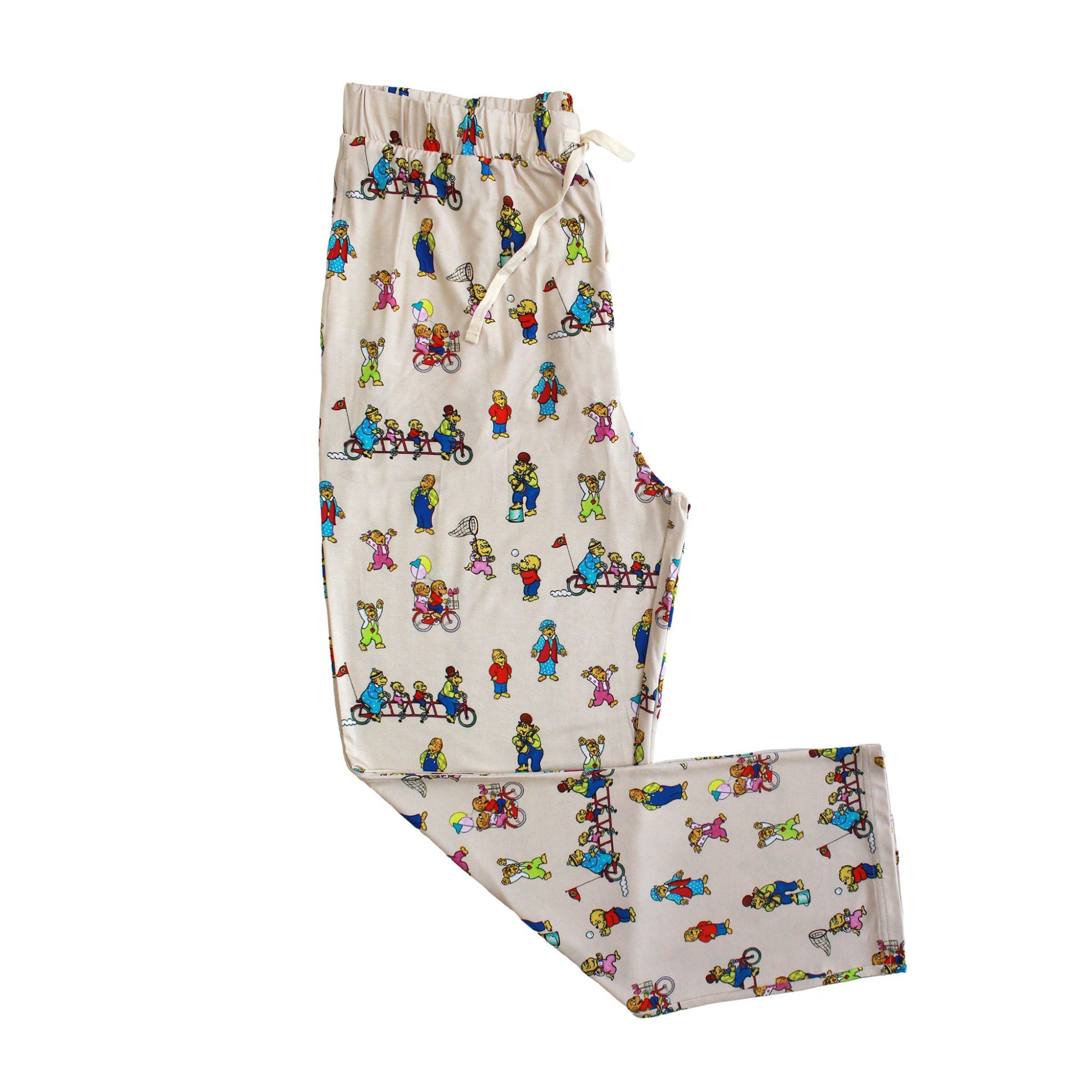 Colorful patterned pants on a white background