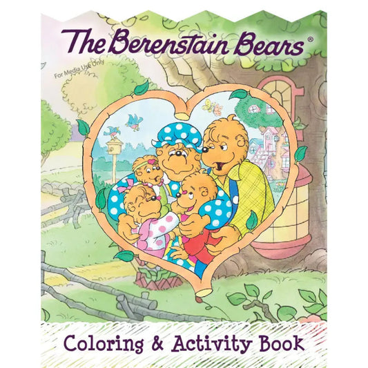 The Berenstain Bears family inside a heart with a treehouse in the background