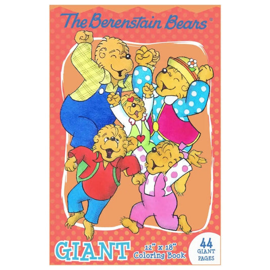 a giant 12' x 18' coloring book featuring the Berenstain Bears who are all jumping for joy on the front cover