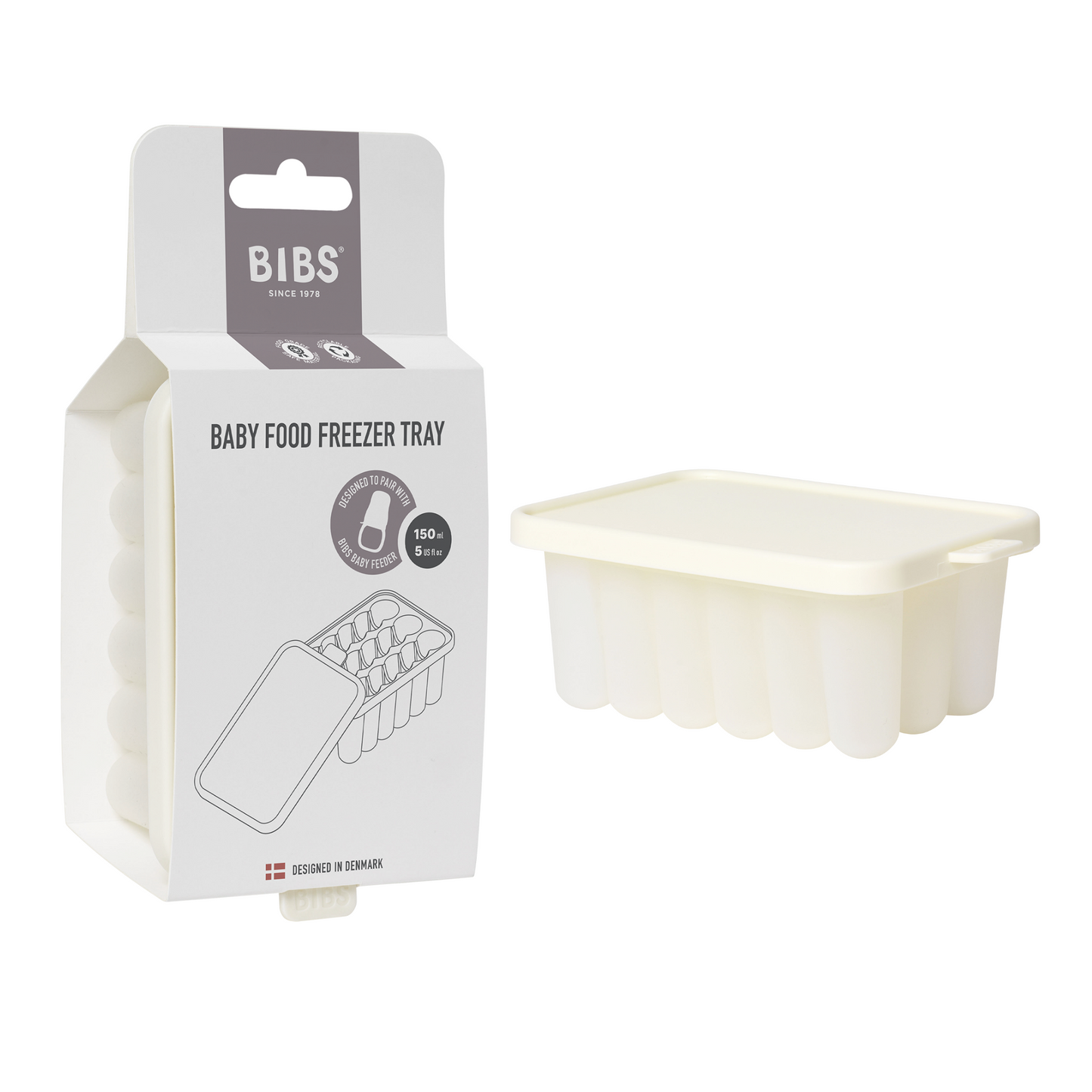 BIBS - Baby Food Freezer Tray - Ivory - Silicone Meal Prep