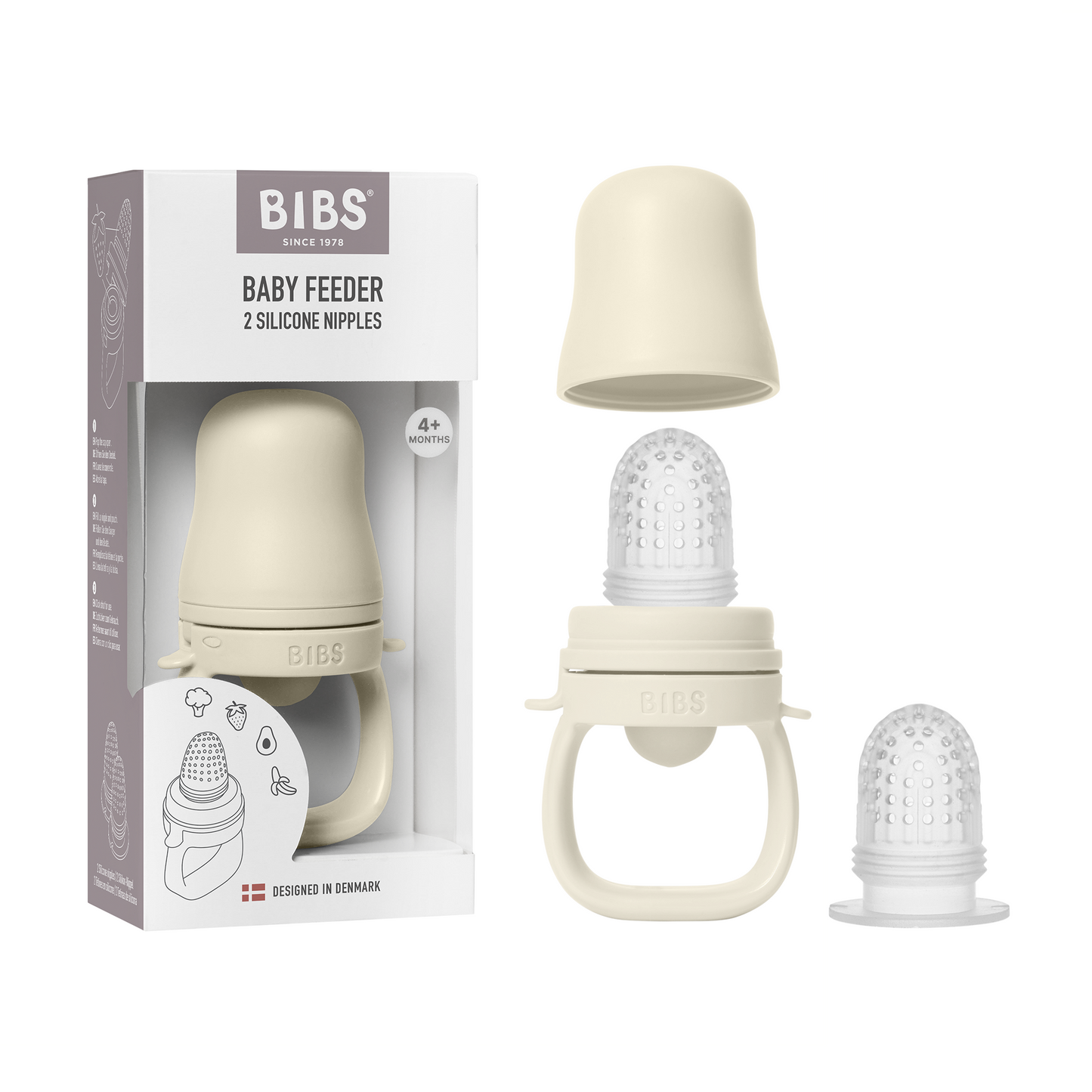BIBS baby feeder with packaging on a white background