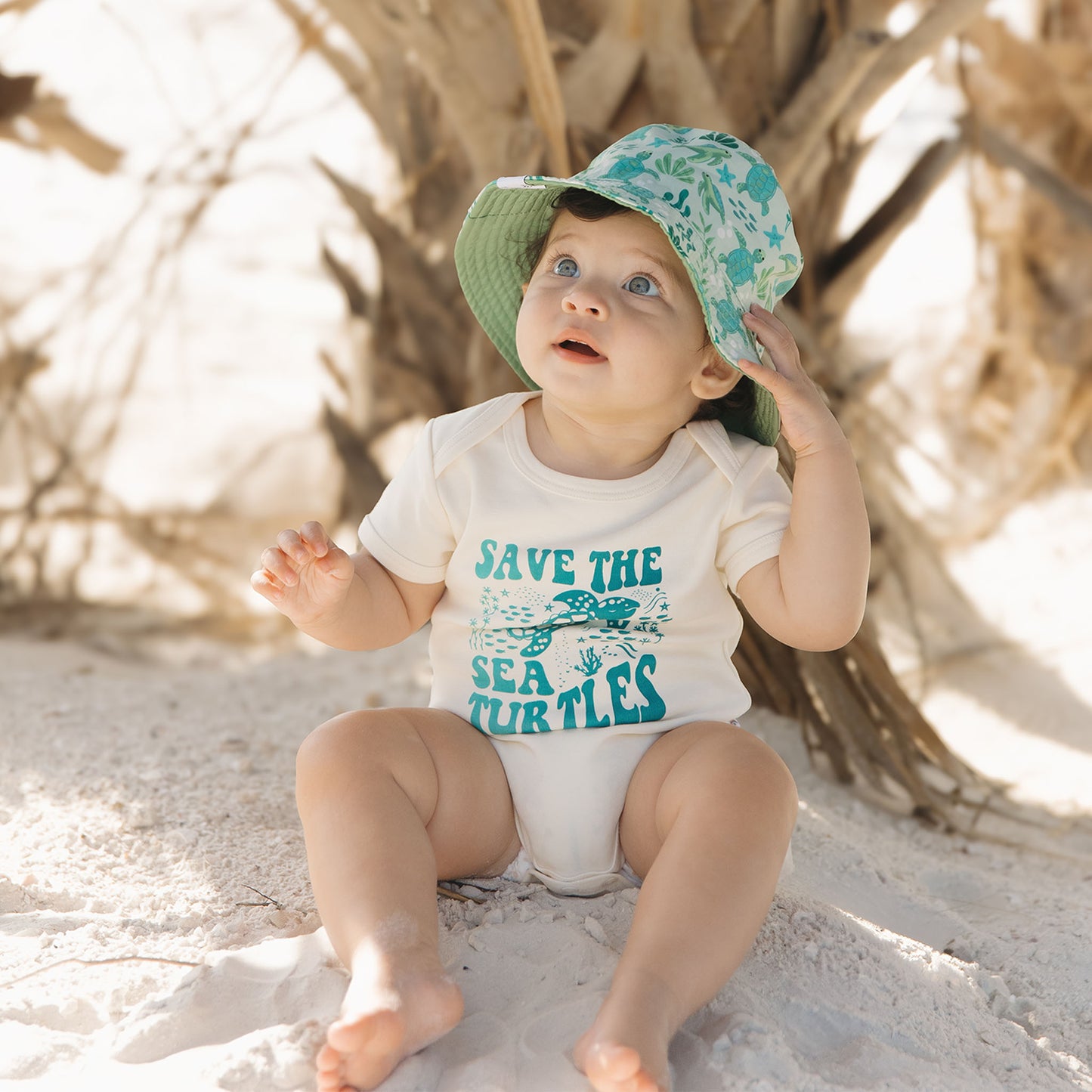 Save the Sea Turtles Cotton Baby Bodysuit