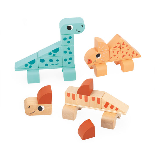 building blocks that go together and make colorful dinosaurs