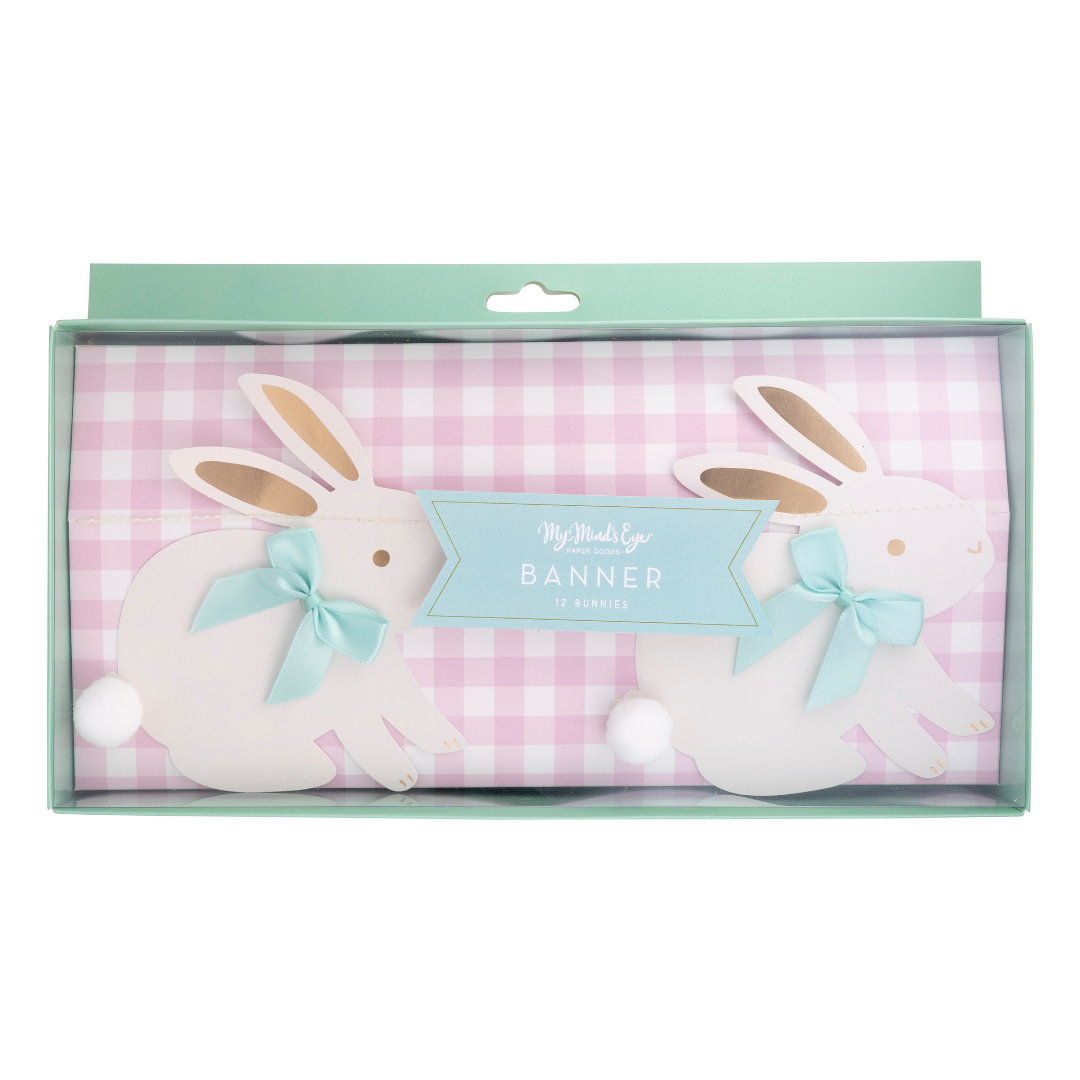 picture of bunnies with blue bows banner