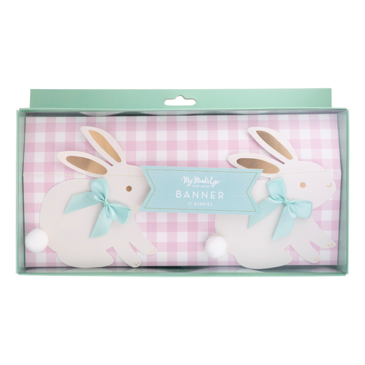picture of bunnies with blue bows banner