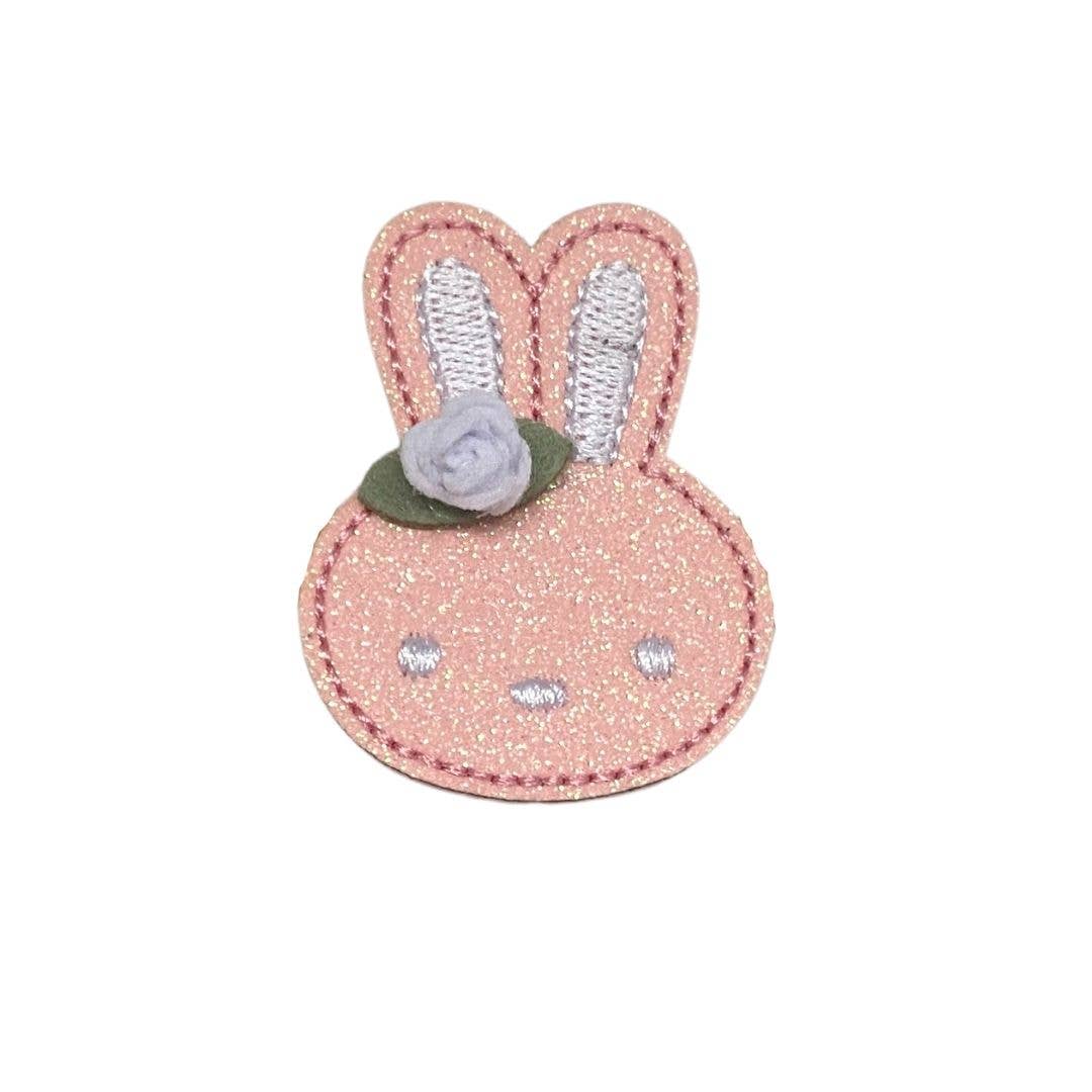 light pink easter bunny glittery hair clip