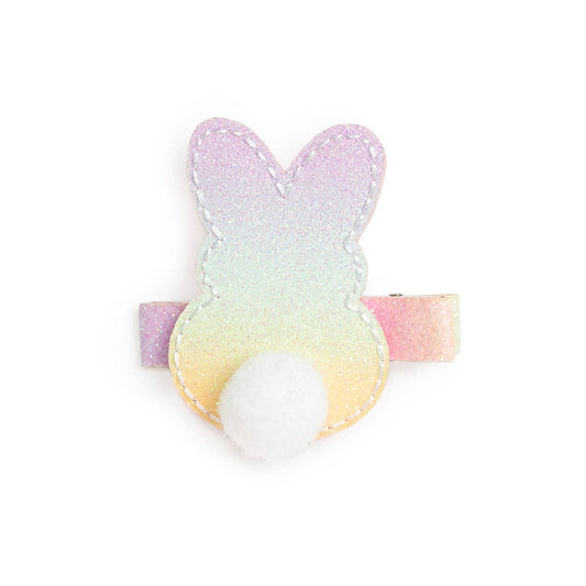 multi pastel colored hair clip shaped like a bunny