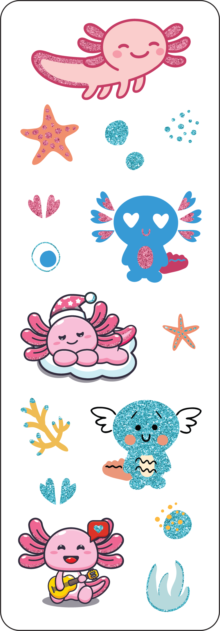 Peter Pauper Press - Axolotls Sticker Set