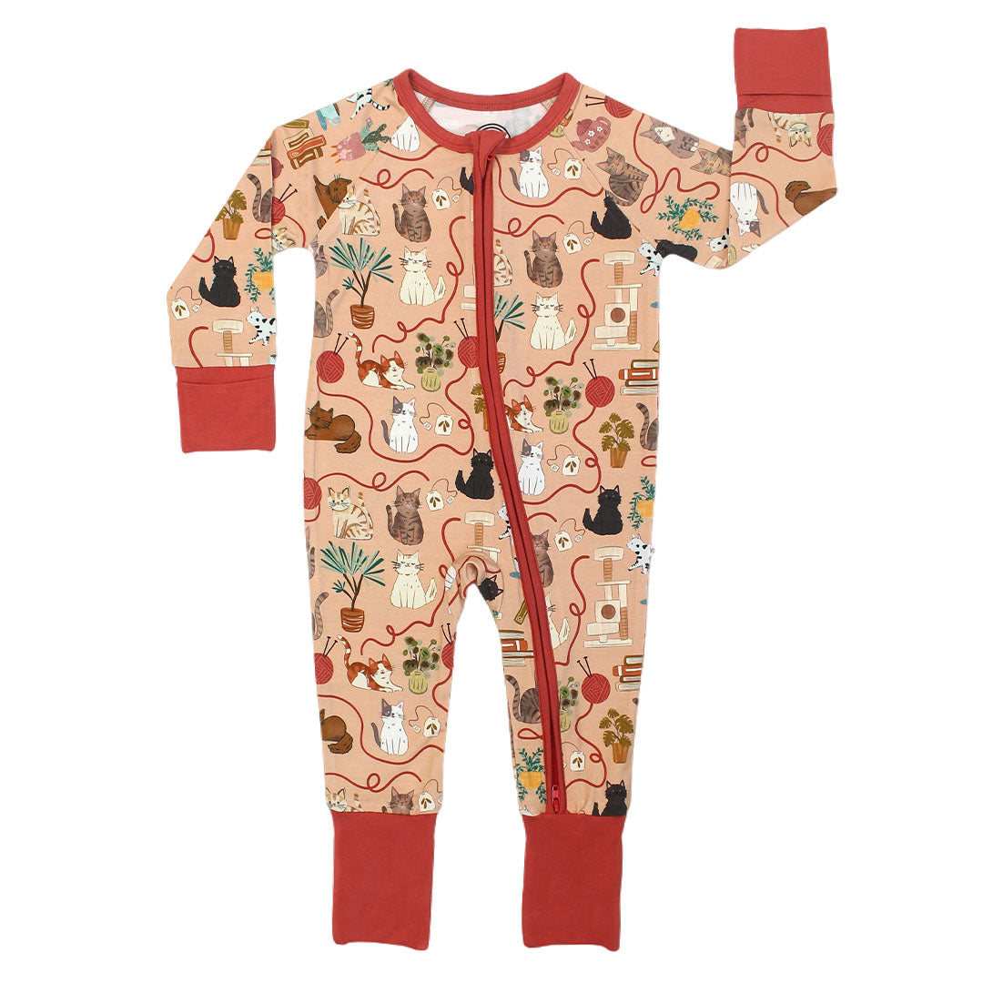 Children's pajama set with animal pattern on a white background