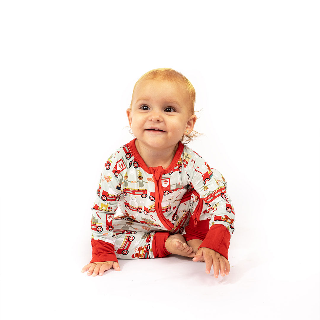 FINAL SALE Christmas Train Convertible Bamboo Baby Pajama