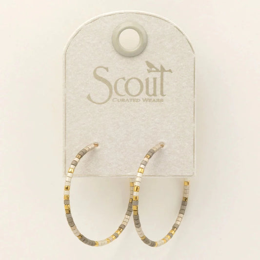 Chromacolor Miyuki Pewter Multi/Gold Small Hoop Earrings
