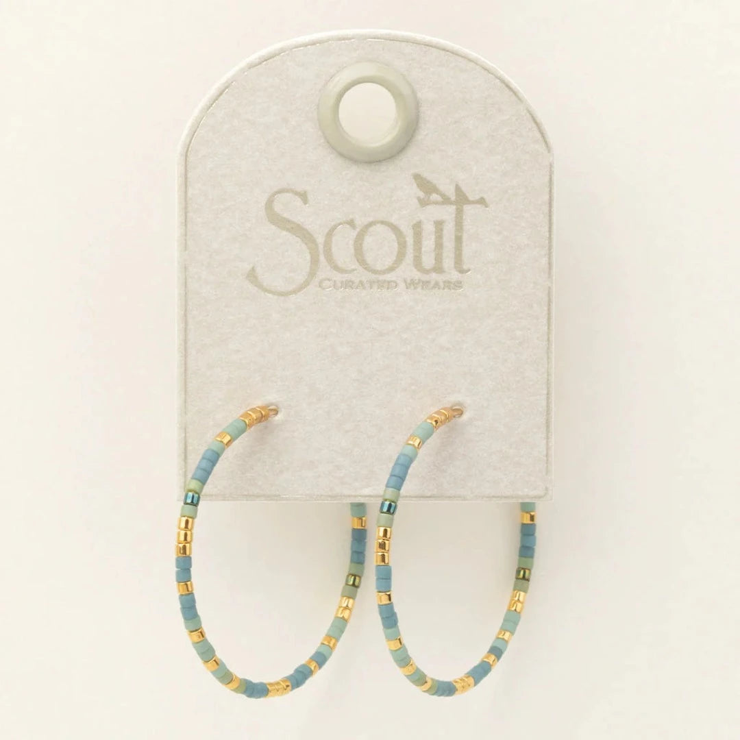 Chromacolor Miyuki Turquoise Mint/Gold Small Hoop Earrings
