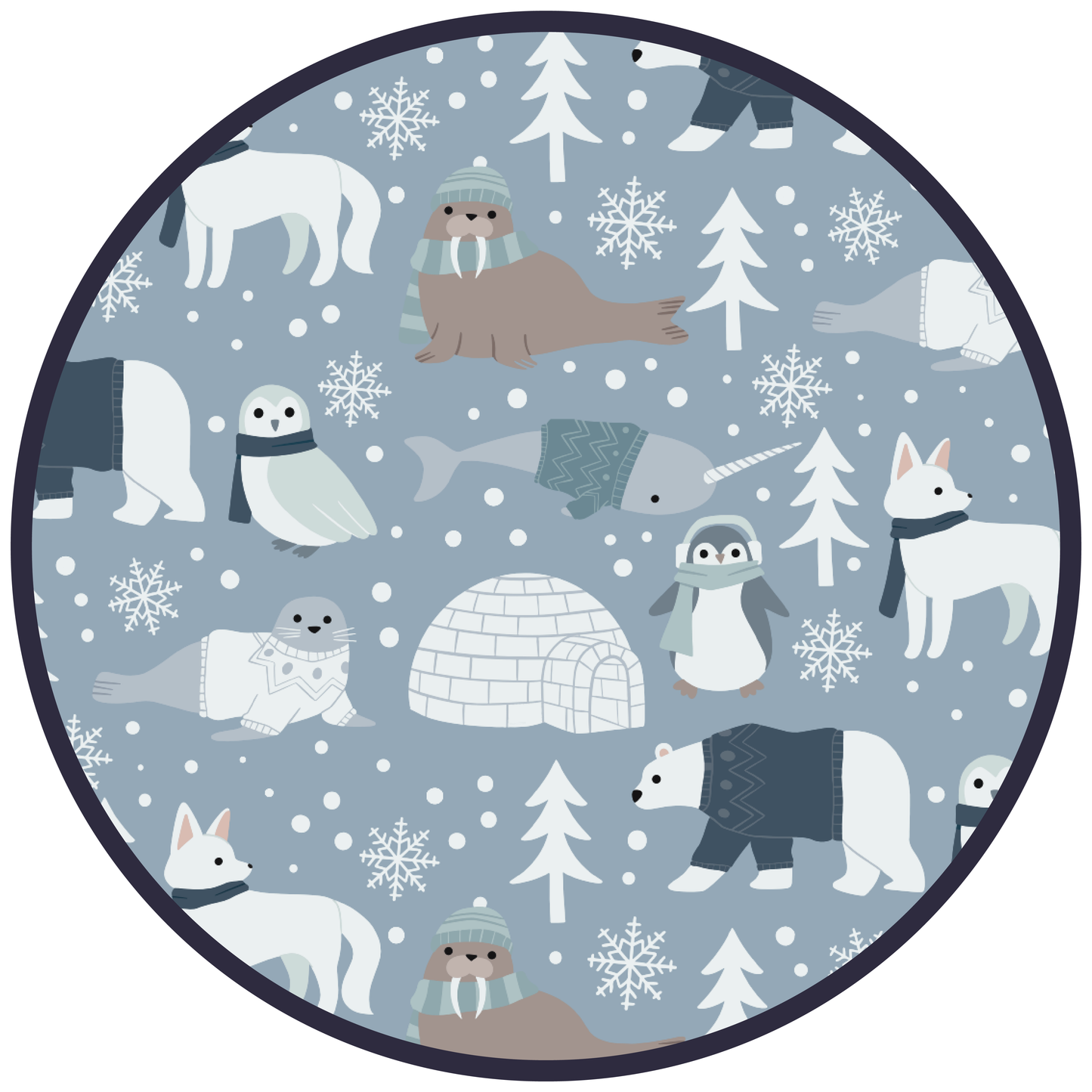 Polar Pals circle print