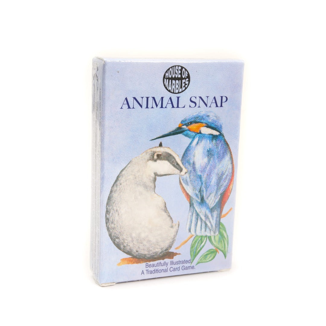 Multi-colored card deck with a badger and bird