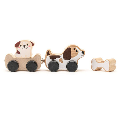 wooden toy on wheels