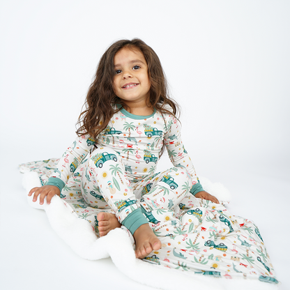 Coastal Christmas Bamboo Long Sleeve Kids Pajama Pants Set