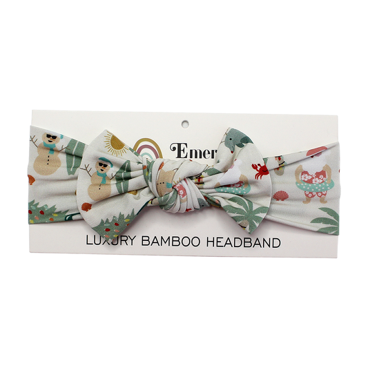 *FINAL SALE* Coastal Christmas Bamboo Baby Headband