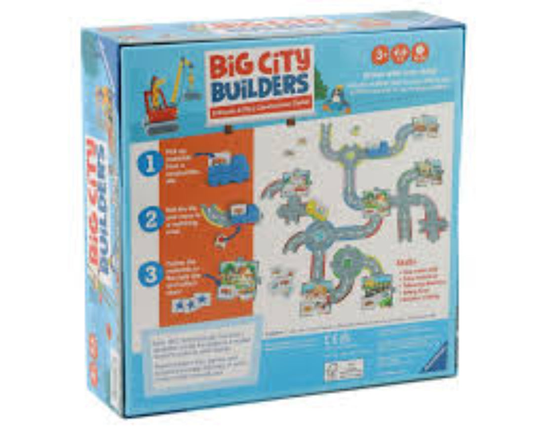 Box of Big City Builders toy set with colorful design and text.