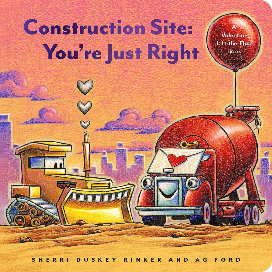 construction site themed valentines day book 