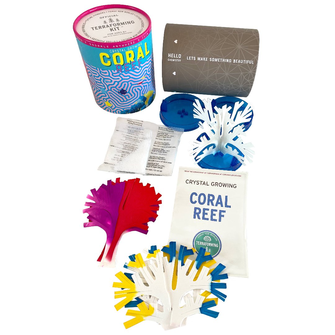 multi colored kit to grow your own coral