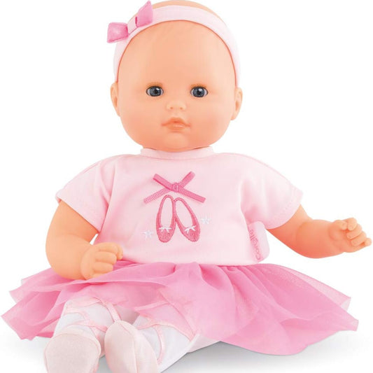 12 inch baby doll wearing a pink ballerina outfit