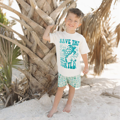 Save the Sea Turtles Cotton Toddler Short Sleeve Shirt