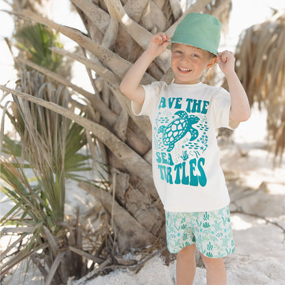 Save the Sea Turtles Cotton Toddler Short Sleeve Shirt