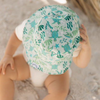 Save the Sea Turtles and Lucky Green Reversible Bucket Hat