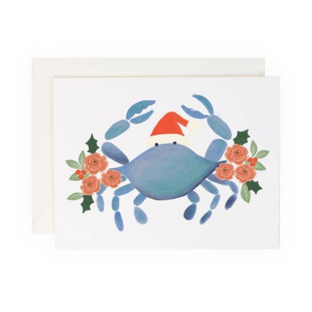 coastal christmas themed crab christmas card