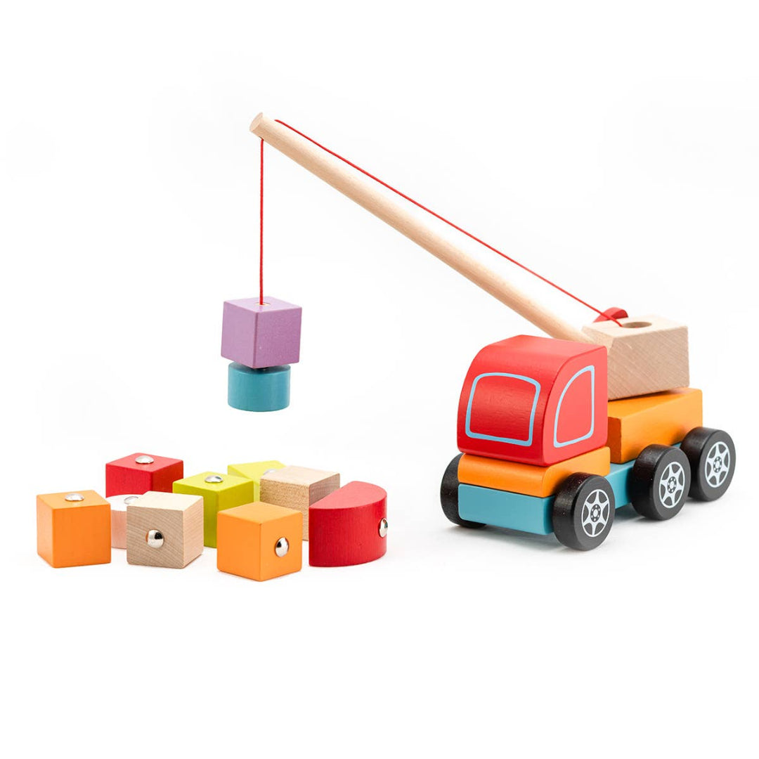 wooden crane truck toy