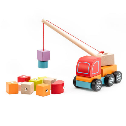 wooden crane truck toy