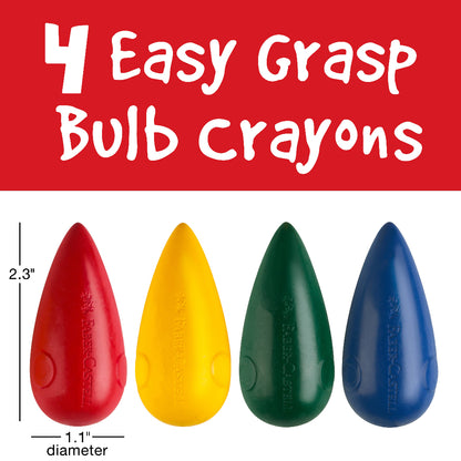 4 bulb crayons that are easy grip for children