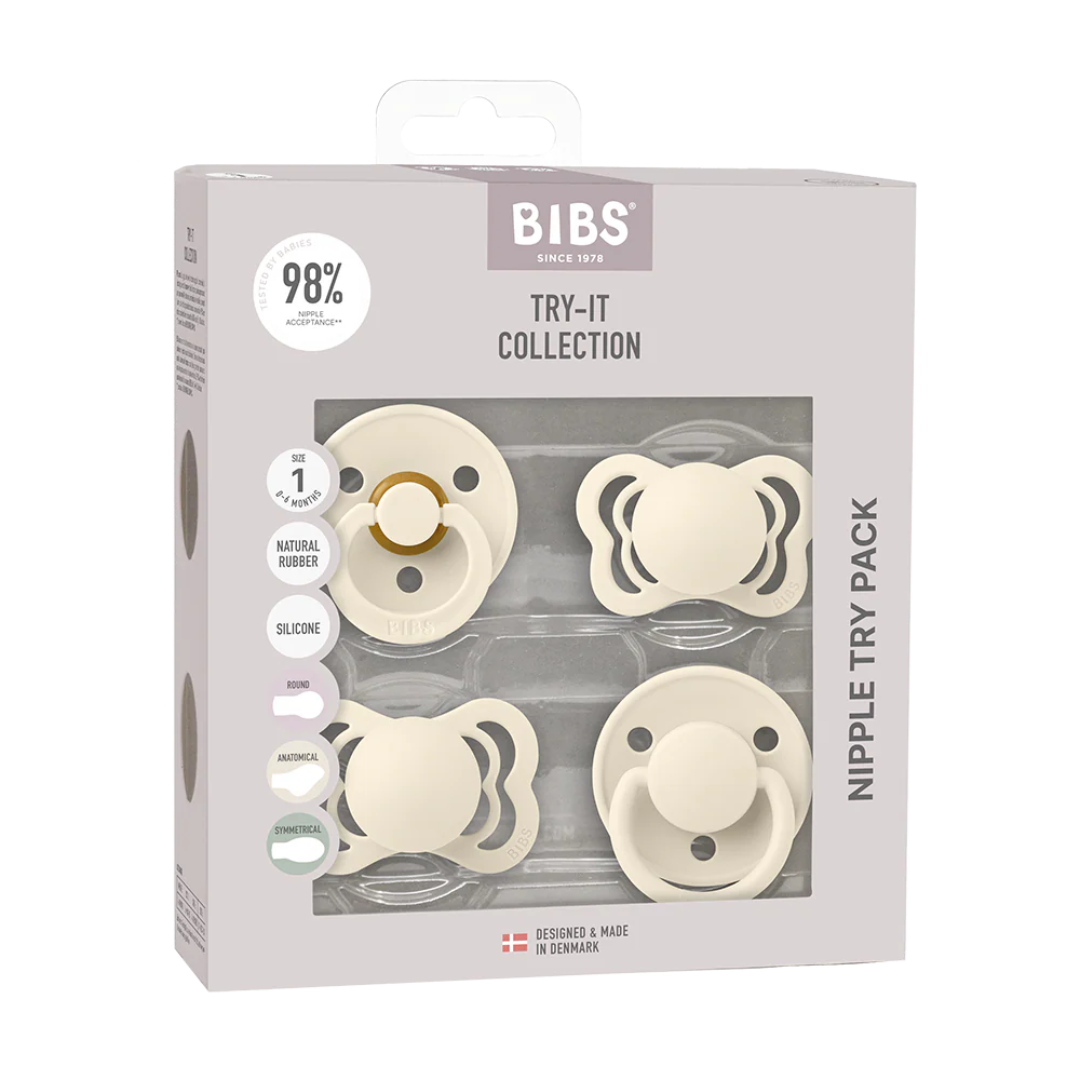 pack of 4 Ivory colored pacifiers