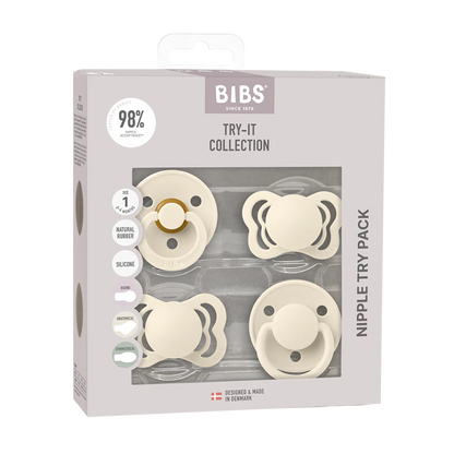 pack of 4 Ivory colored pacifiers