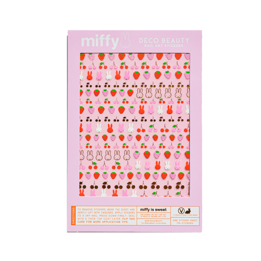 Pack of Miffy stickers with a pink border on a white background